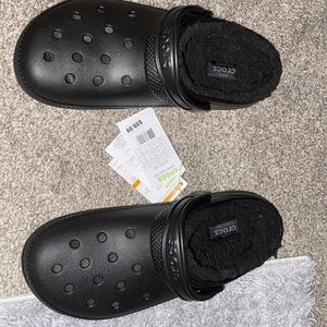 Brand New Black Fuzzy Lined Dual Comfort Crocs